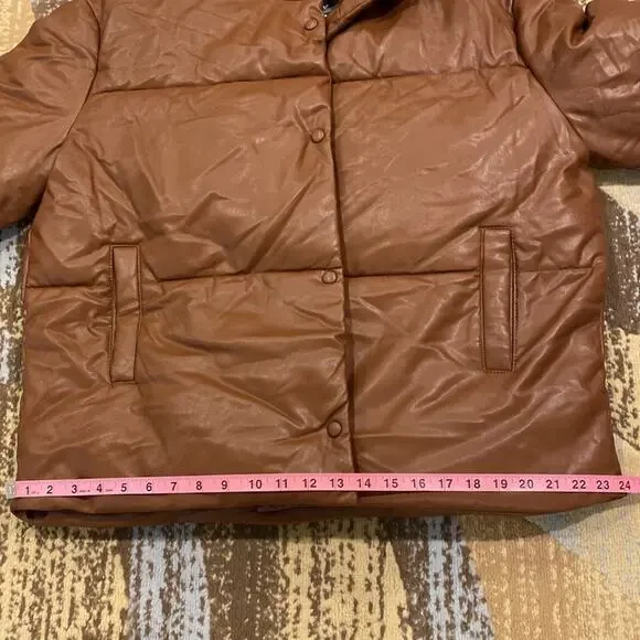 Bagatelle Cognac large Oversize Faux Leather Puffer